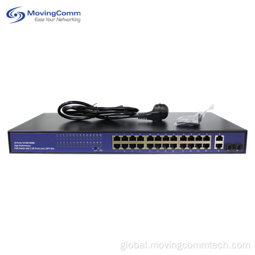 24 Port Network Switchs Managed Gigabit Ethernet Fiber 24port Network POE Switch Manufactory